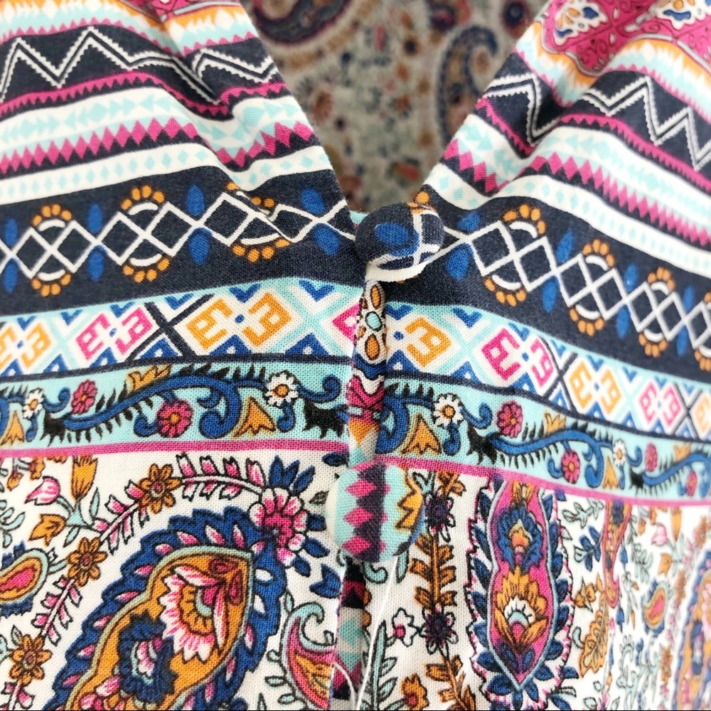 Umgee Bohemian Floral Print Babydoll Tunic Dress size Small - Picture 7 of 11